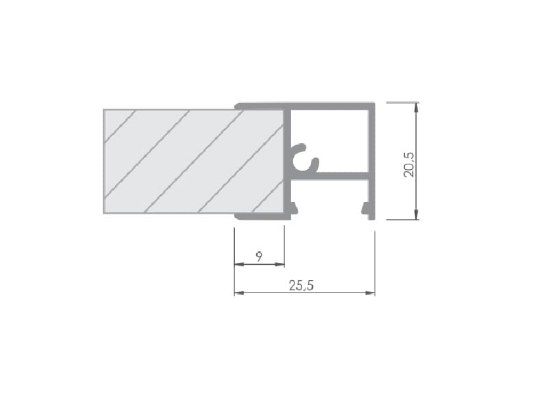 Aluminium LED profile LL-16 schema