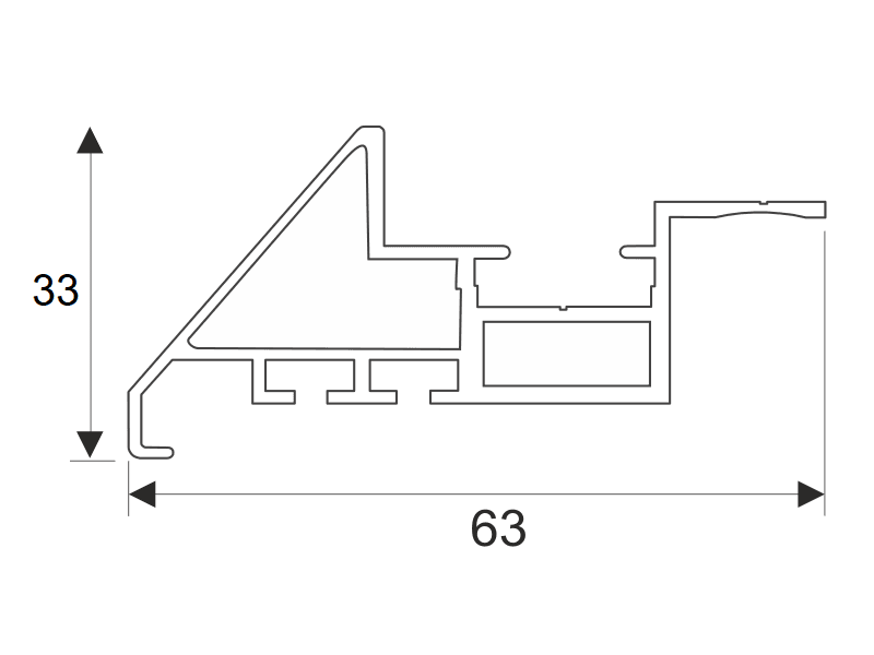Angular door profile 21mm schema