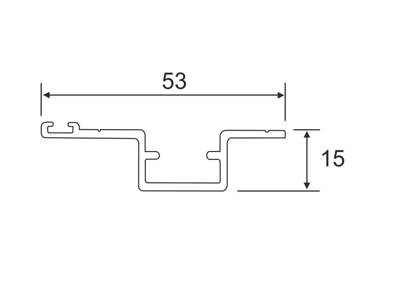 Hiden door profile 16mm schema