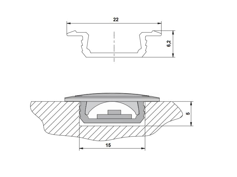 LED aluminum profil G03 schema