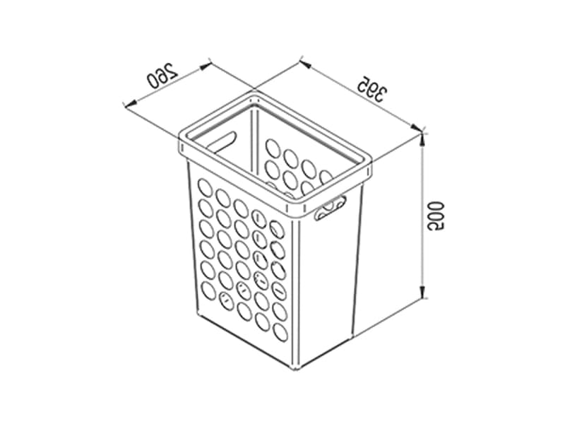 Laundry basket 33 litres PVC schema