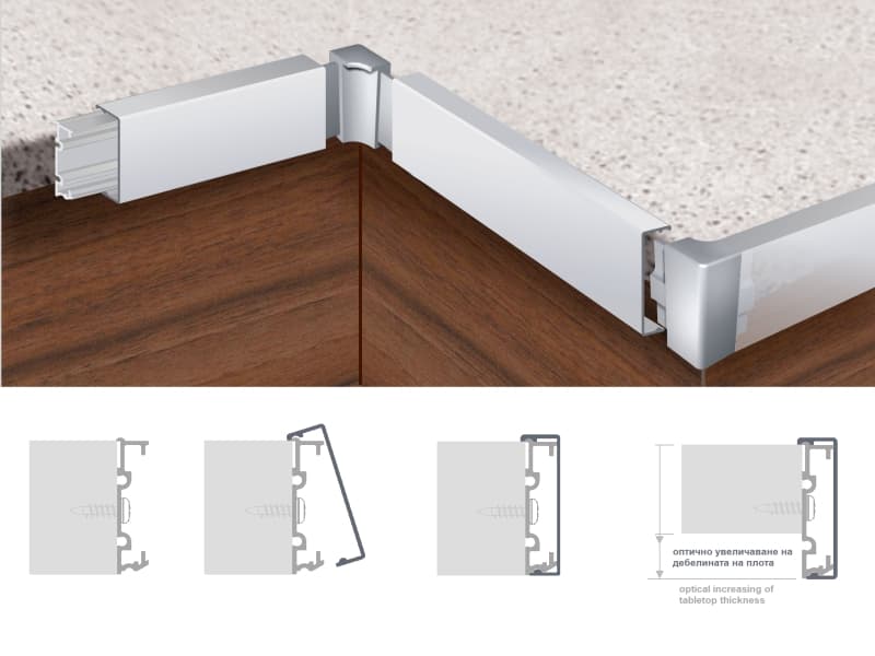 Two piece countertop edging profile main image