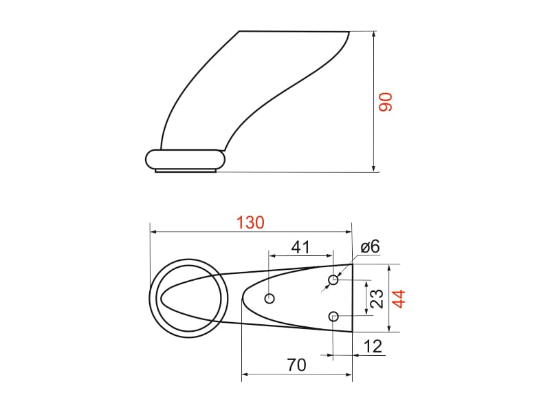 Furniture leg NS02 schema