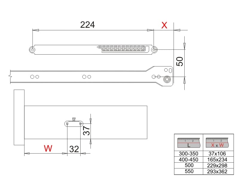 Activator for drawer slides, soft closing, SIMON schema