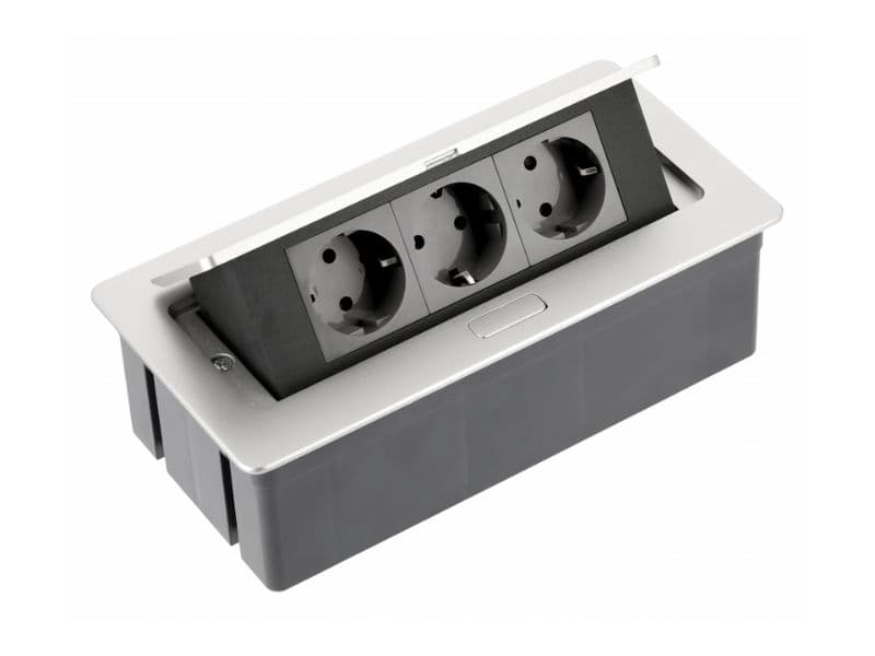 Desk socket with PUSH 3-way socket main image