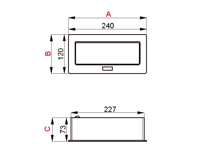 Desk socket with PUSH 3-way socket schema