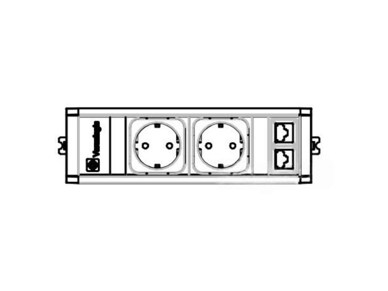 Контакт Верса Флап (2бр. шуко + 2бр. RJ45) схема