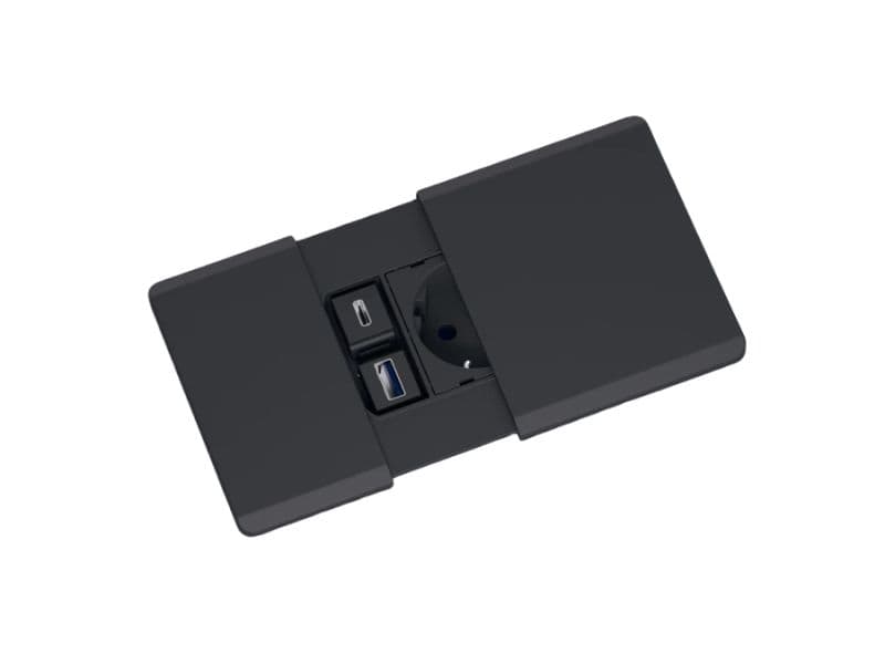 VersaPAD Powerdock with sliding covers (1Power sockets + 1 RJ45 + 2 USB) main image