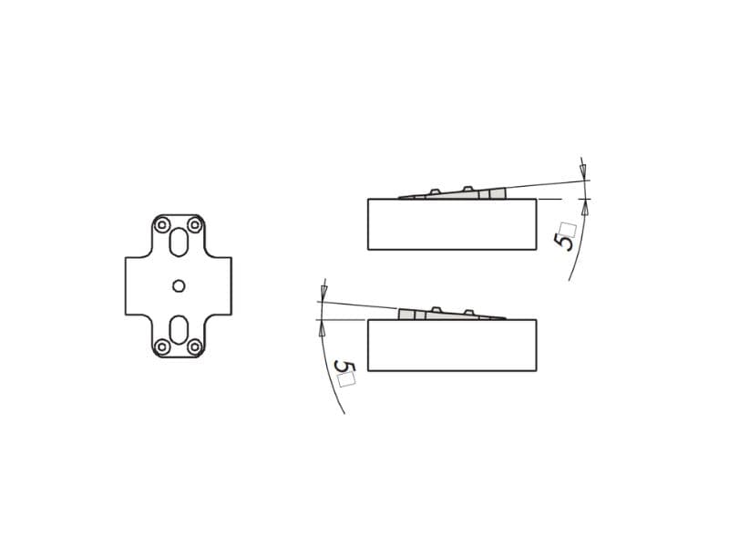 Angular additional plate for hinge base 5 deg. schema