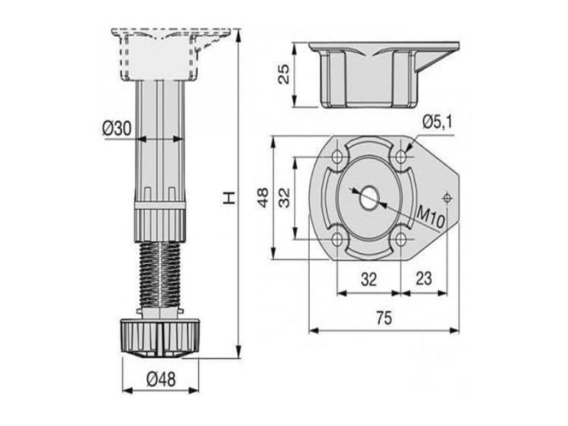 Adjustuble kitchen leg schema