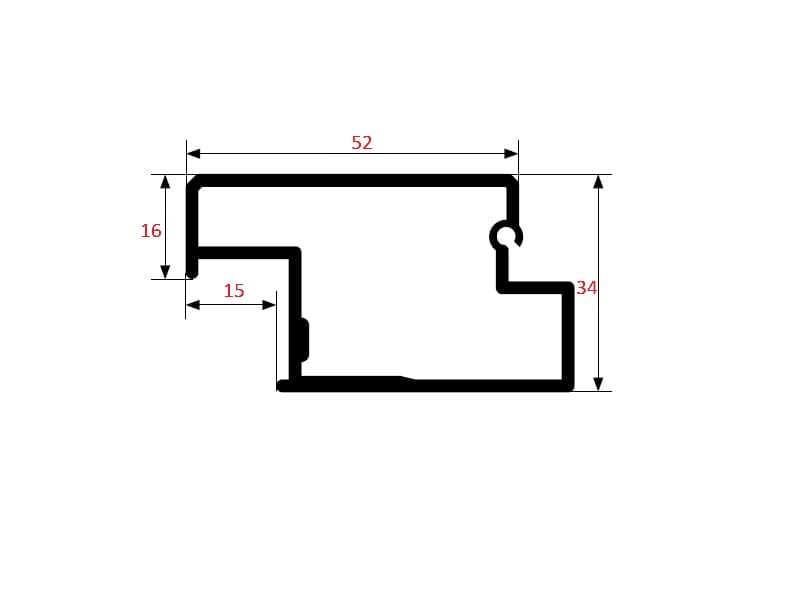 Overlapping slam rail aluminium schema