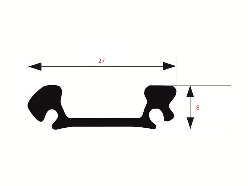 Mid-grip profile metallic-line schema
