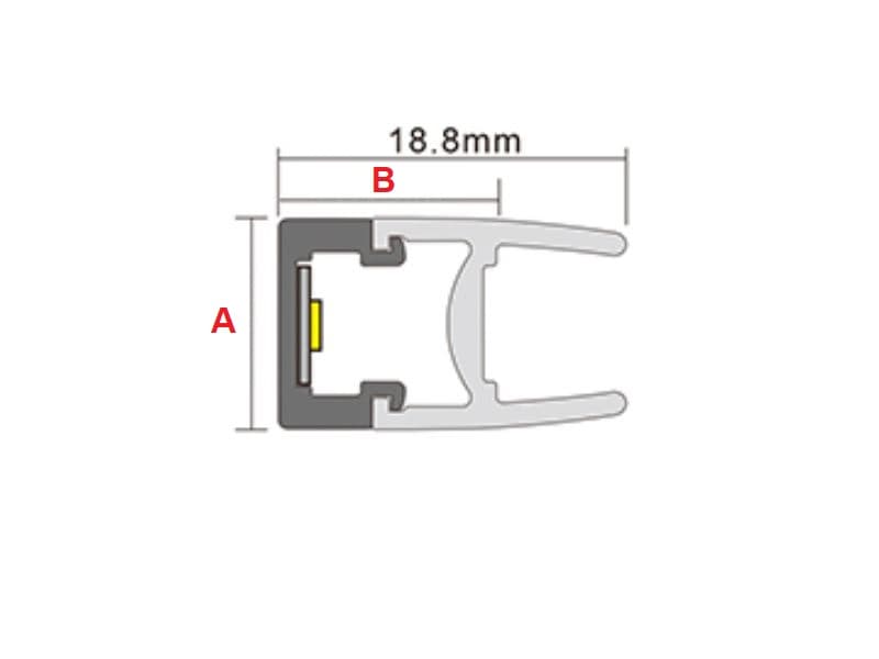 Glass Shelf LED strip light MH04B - 10W/m, 12V schema