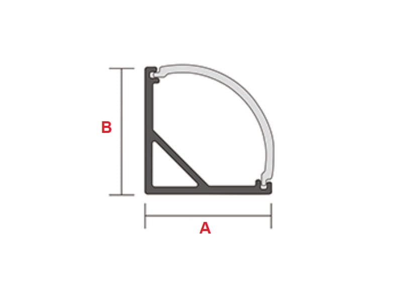 Corner LED strip light MH04A - 10W/m, 12V schema