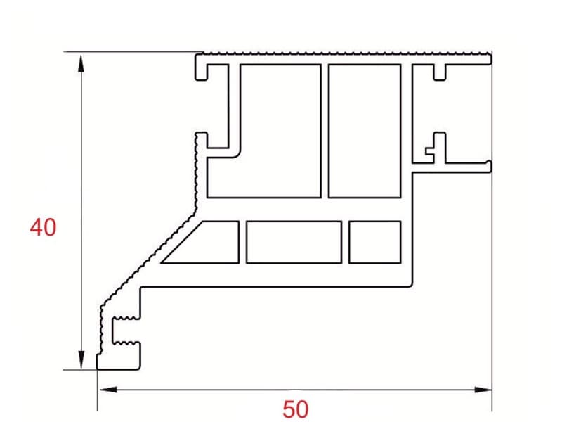 Основен профил VISIO 40 - вътрешен схема