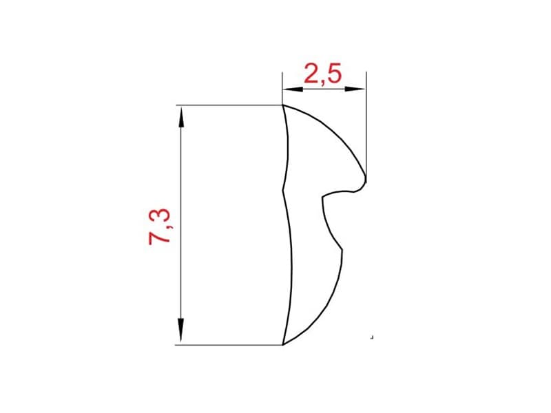 Seal U-16 2mm (no 8815) schema