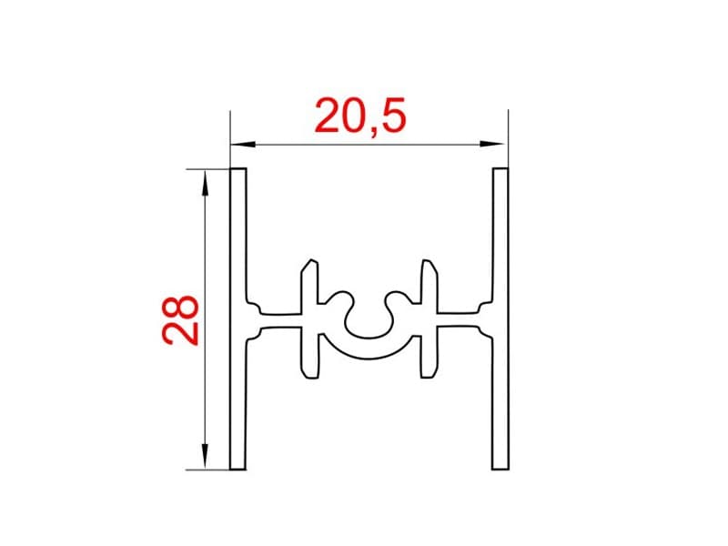 Connecting profile 4/18mm schema