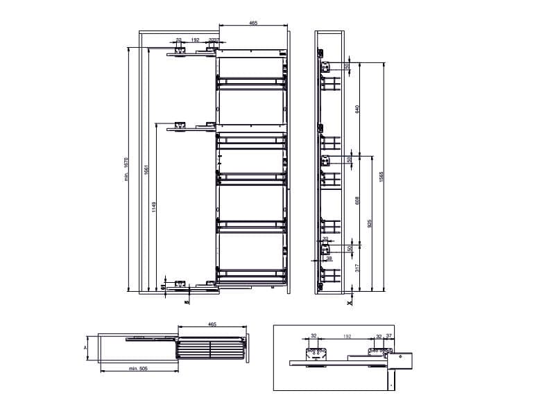 MAXIMA EVO II - Mini Side Cargo 4 Shelves schema