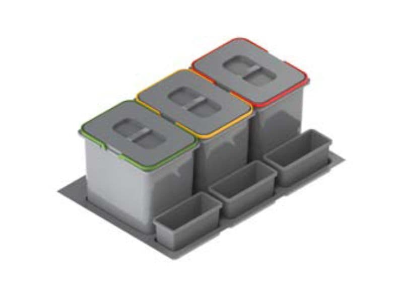 Wastebin PRAKTIKO 800mm - 3 x 15/20 L main image