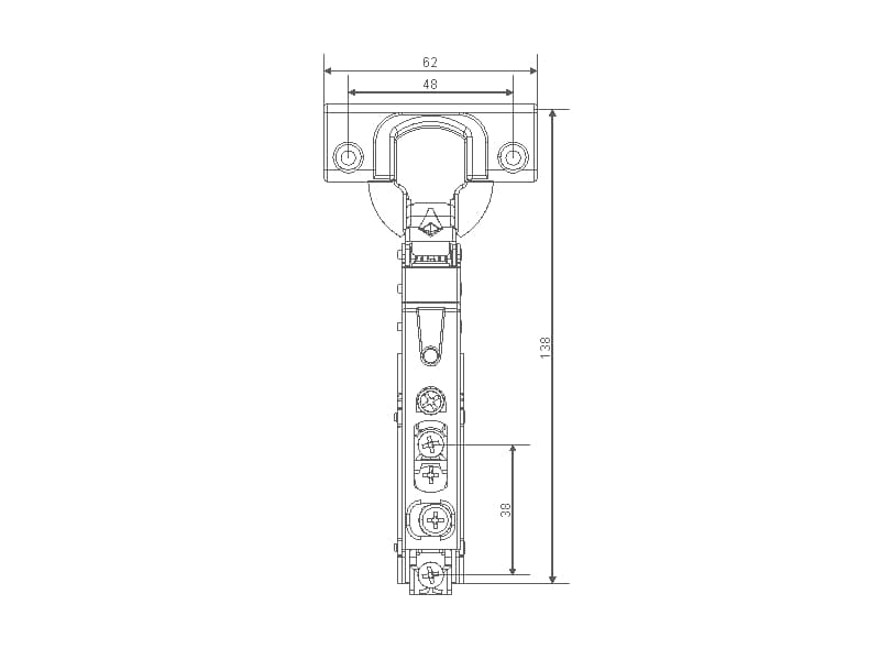 Hinge f35, with shock absorber, soft closing, K63, 3D "Invisible" plate. ABEA schema