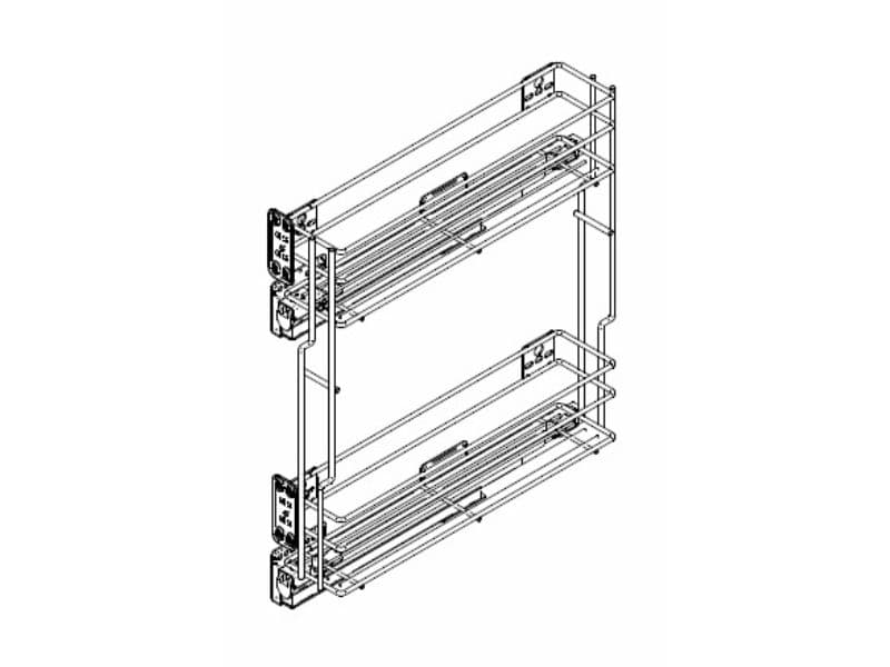 Extractable lateral basket MAXIMA 2 shelves FE SC schema