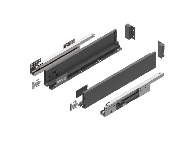 Drawer kit with single railing, full extension, soft closing, GAMET main image