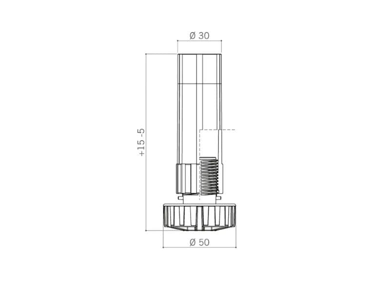 Tube with standard height adjustment -5/+10 schema