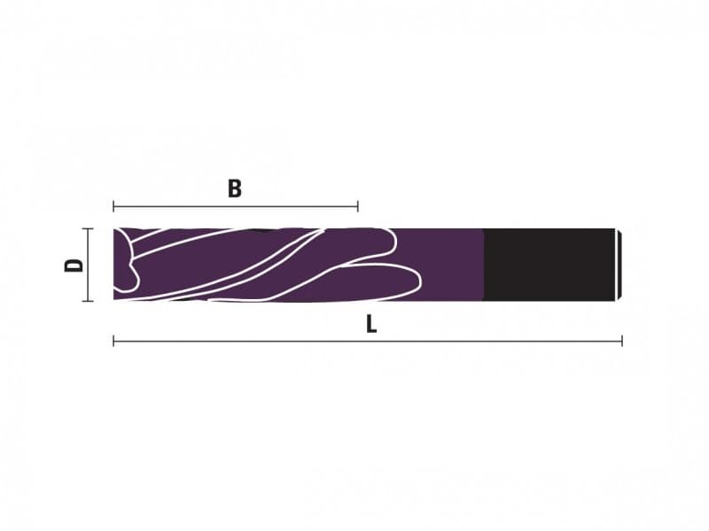 T152 RKD Solid carbide spiral cutter downcut finish style z=2 kleindia® coated schema