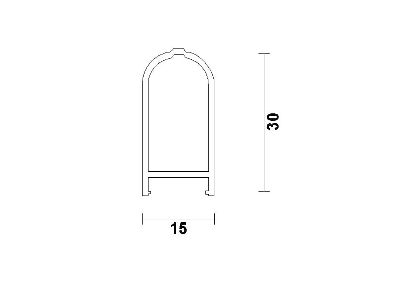 Aluminium clothing bar with seal AMS schema