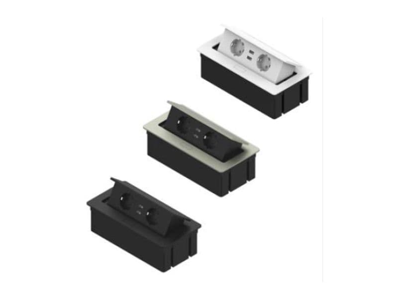 Контактен блок за бюро - 2хШуко + 2хUSB снимка