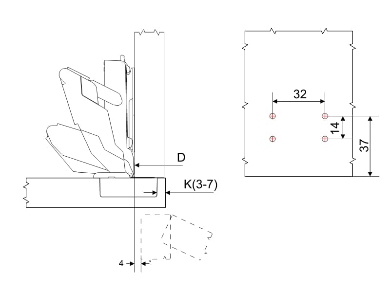 Панта ф35, ON/OFF плавно затваряне, 135 °, 3D основа, T125 PRO, АВЕА схема