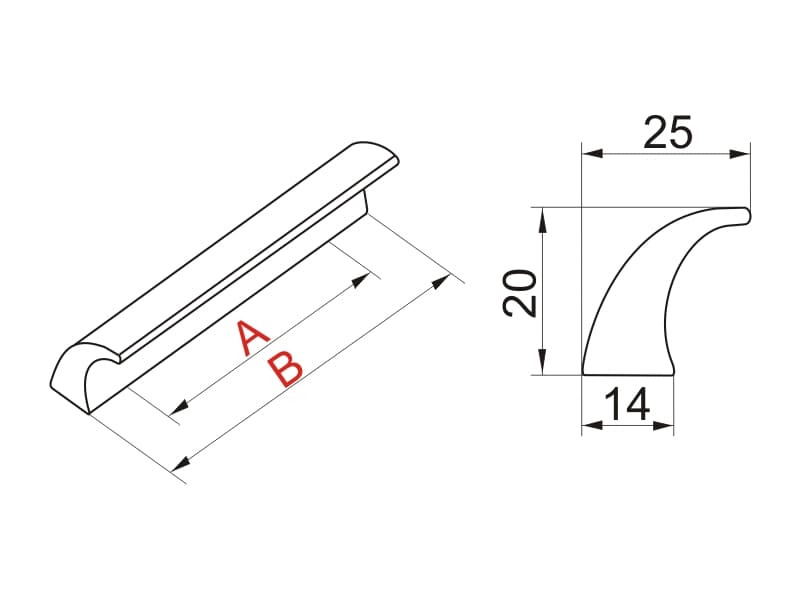 Furniture handle AP07 schema